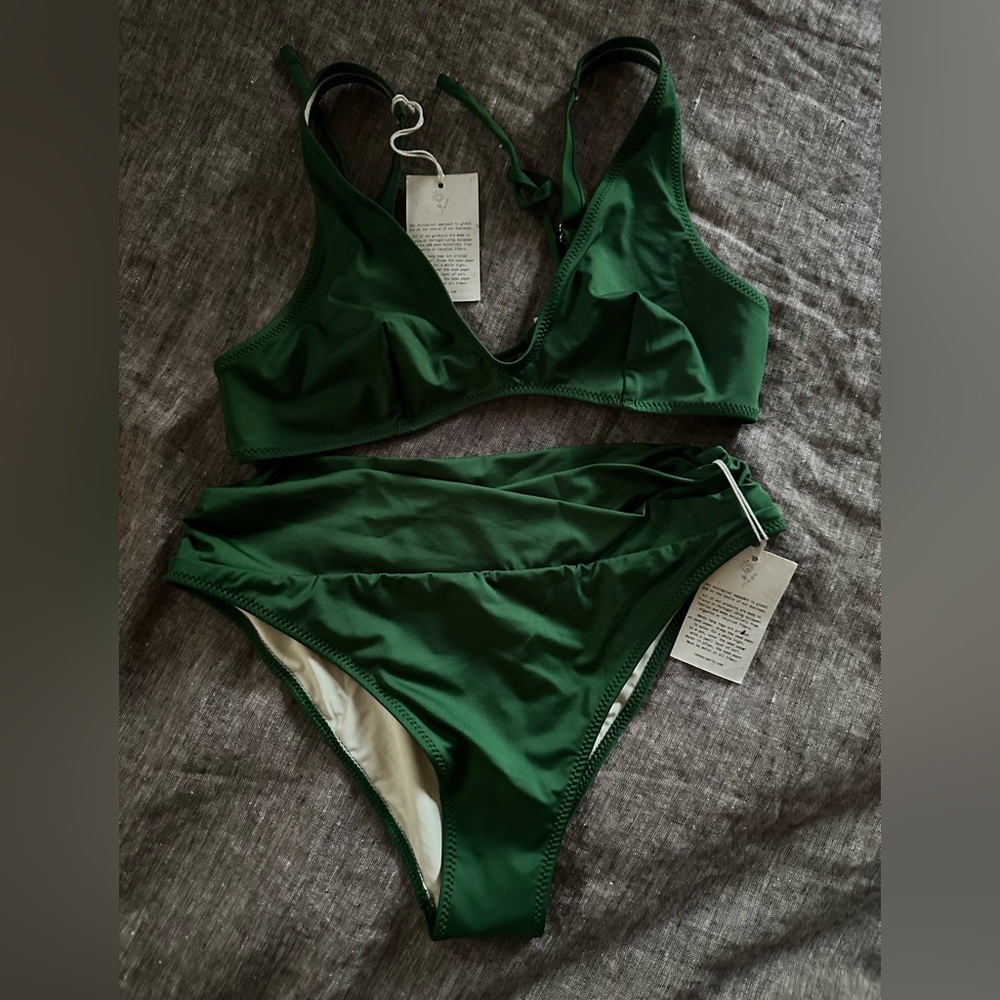 Nénés Paris Green High-Waisted Bikini Set – Size M